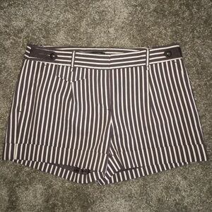 New BCBG Symone Striped Brown Cream Shorts Size 8